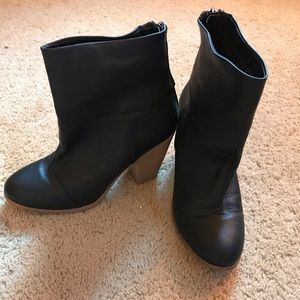 Black man made leather booties
